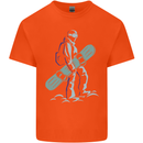 A Snowboarding Figure Snowboarder Mens Cotton T-Shirt Tee Top Orange