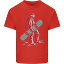 A Snowboarding Figure Snowboarder Mens Cotton T-Shirt Tee Top Red