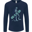 A Snowboarding Figure Snowboarder Mens Long Sleeve T-Shirt Navy Blue