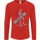 A Snowboarding Figure Snowboarder Mens Long Sleeve T-Shirt Red