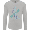 A Snowboarding Figure Snowboarder Mens Long Sleeve T-Shirt Sports Grey