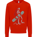 A Snowboarding Figure Snowboarder Mens Sweatshirt Jumper Bright Red