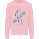 A Snowboarding Figure Snowboarder Mens Sweatshirt Jumper Light Pink