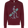 A Snowboarding Figure Snowboarder Mens Sweatshirt Jumper Maroon