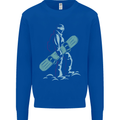 A Snowboarding Figure Snowboarder Mens Sweatshirt Jumper Royal Blue