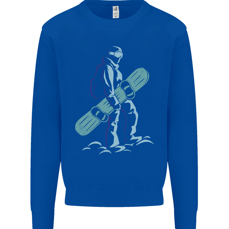 A Snowboarding Figure Snowboarder Mens Sweatshirt Jumper Royal Blue