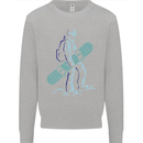 A Snowboarding Figure Snowboarder Mens Sweatshirt Jumper Sports Grey