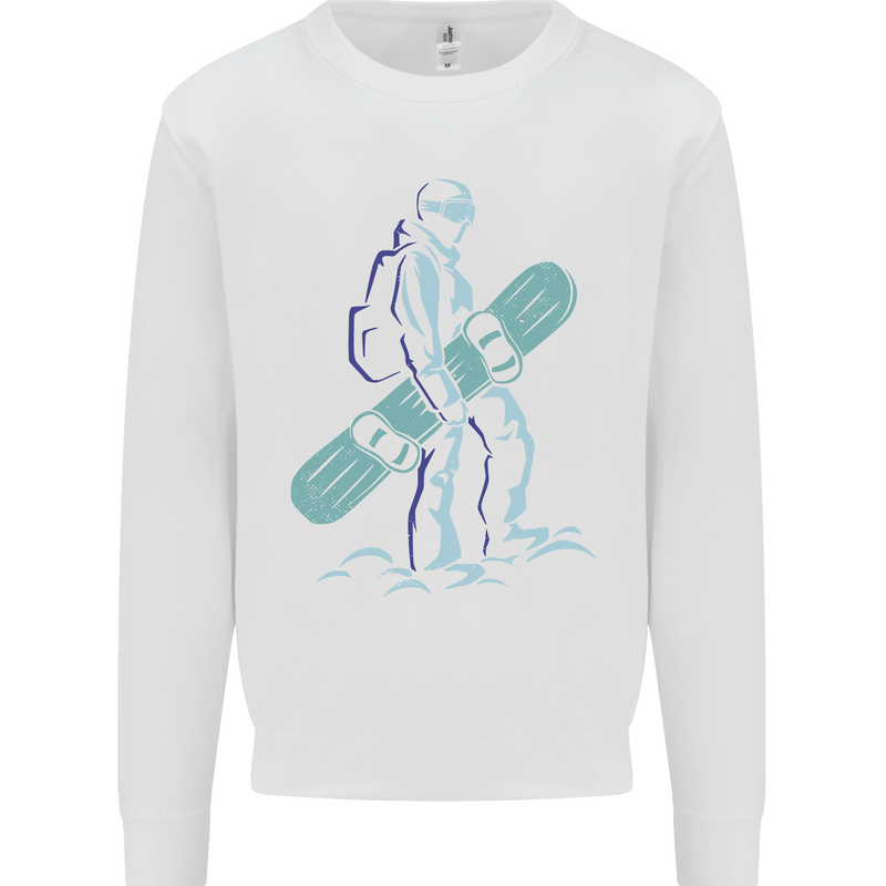 A Snowboarding Figure Snowboarder Mens Sweatshirt Jumper White