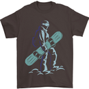 A Snowboarding Figure Snowboarder Mens T-Shirt 100% Cotton Dark Chocolate