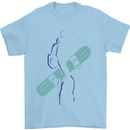 A Snowboarding Figure Snowboarder Mens T-Shirt 100% Cotton Light Blue