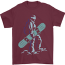 A Snowboarding Figure Snowboarder Mens T-Shirt 100% Cotton Maroon