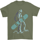 A Snowboarding Figure Snowboarder Mens T-Shirt 100% Cotton Military Green