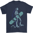 A Snowboarding Figure Snowboarder Mens T-Shirt 100% Cotton Navy Blue