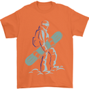 A Snowboarding Figure Snowboarder Mens T-Shirt 100% Cotton Orange