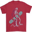 A Snowboarding Figure Snowboarder Mens T-Shirt 100% Cotton Red