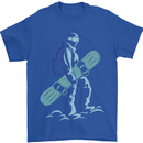 A Snowboarding Figure Snowboarder Mens T-Shirt 100% Cotton Royal Blue