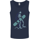 A Snowboarding Figure Snowboarder Mens Vest Tank Top Navy Blue