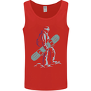A Snowboarding Figure Snowboarder Mens Vest Tank Top Red