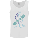 A Snowboarding Figure Snowboarder Mens Vest Tank Top White