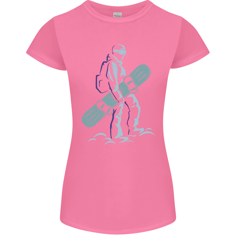 A Snowboarding Figure Snowboarder Womens Petite Cut T-Shirt Azalea