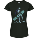 A Snowboarding Figure Snowboarder Womens Petite Cut T-Shirt Black