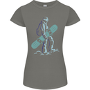 A Snowboarding Figure Snowboarder Womens Petite Cut T-Shirt Charcoal