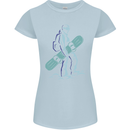 A Snowboarding Figure Snowboarder Womens Petite Cut T-Shirt Light Blue