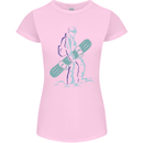 A Snowboarding Figure Snowboarder Womens Petite Cut T-Shirt Light Pink