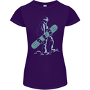 A Snowboarding Figure Snowboarder Womens Petite Cut T-Shirt Purple