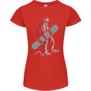 A Snowboarding Figure Snowboarder Womens Petite Cut T-Shirt Red