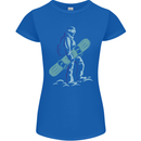 A Snowboarding Figure Snowboarder Womens Petite Cut T-Shirt Royal Blue