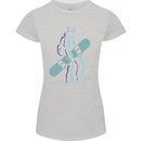 A Snowboarding Figure Snowboarder Womens Petite Cut T-Shirt Sports Grey
