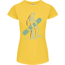 A Snowboarding Figure Snowboarder Womens Petite Cut T-Shirt Yellow
