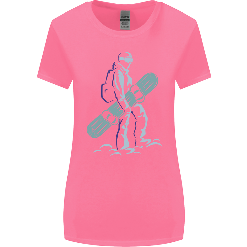 A Snowboarding Figure Snowboarder Womens Wider Cut T-Shirt Azalea