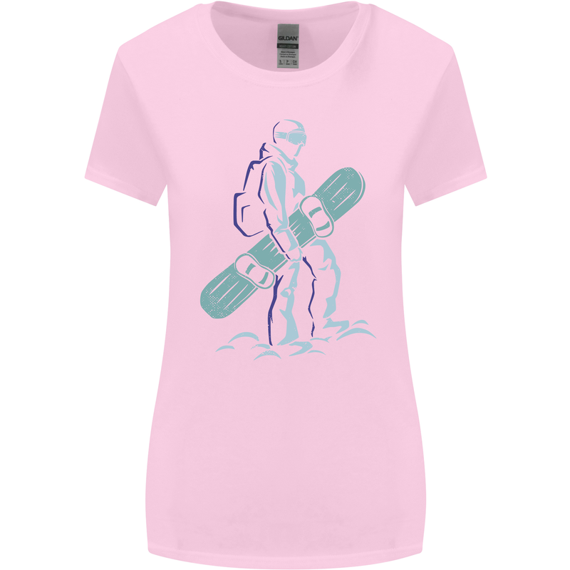 A Snowboarding Figure Snowboarder Womens Wider Cut T-Shirt Light Pink