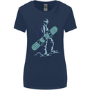 A Snowboarding Figure Snowboarder Womens Wider Cut T-Shirt Navy Blue