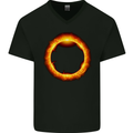 A Solar Eclipse Mens V-Neck Cotton T-Shirt Black