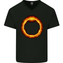 A Solar Eclipse Mens V-Neck Cotton T-Shirt Black