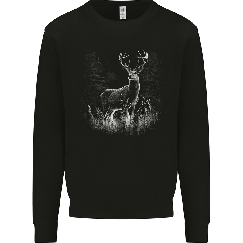 A Stag Deer Kids Sweatshirt Jumper Black