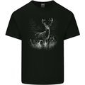 A Stag Deer Mens Cotton T-Shirt Tee Top Black