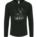 A Stag Deer Mens Long Sleeve T-Shirt Black