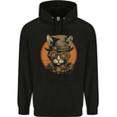 A Steampunk Cat With a Hat & Glasses Childrens Kids Hoodie Black