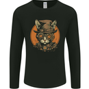 A Steampunk Cat With a Hat & Glasses Mens Long Sleeve T-Shirt Black
