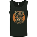 A Steampunk Cat With a Hat & Glasses Mens Vest Tank Top Black