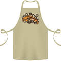 A Steampunk Dolphin Cotton Apron 100% Organic Khaki