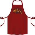 A Steampunk Dolphin Cotton Apron 100% Organic Maroon