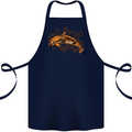 A Steampunk Dolphin Cotton Apron 100% Organic Navy Blue