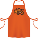 A Steampunk Dolphin Cotton Apron 100% Organic Orange