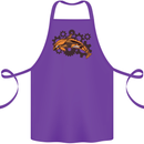 A Steampunk Dolphin Cotton Apron 100% Organic Purple