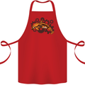 A Steampunk Dolphin Cotton Apron 100% Organic Red